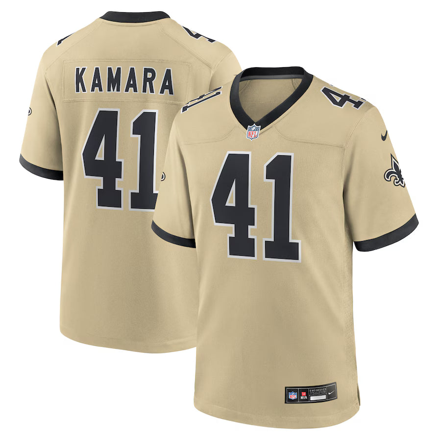 New Orleans Saints Alvin Kamara Gameday Golds Alternate Game Player Jersey – Gold (USA Stock)