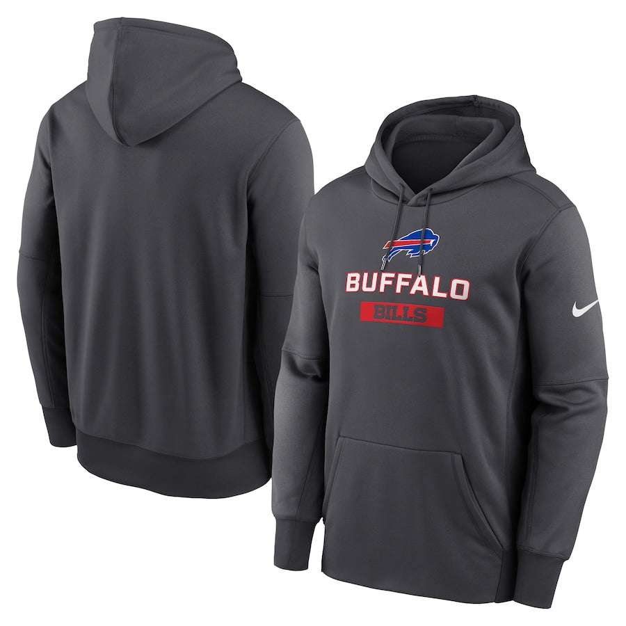 Buffalo Bills NFL Nike Toss Sweep Performance Pullover Hoodie – Anthracite (USA Stock)