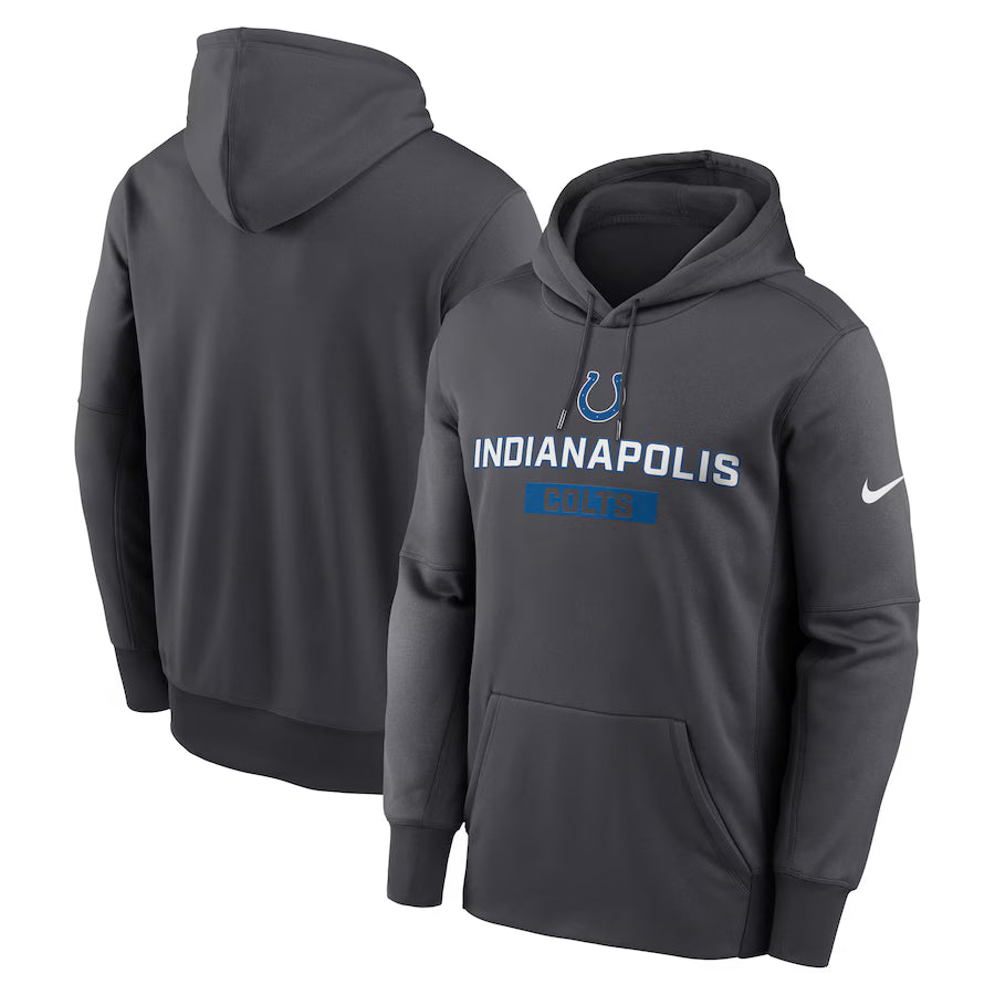 Indianapolis Colts NFL Nike Toss Sweep Performance Pullover Hoodie – Anthracite (USA Stock)