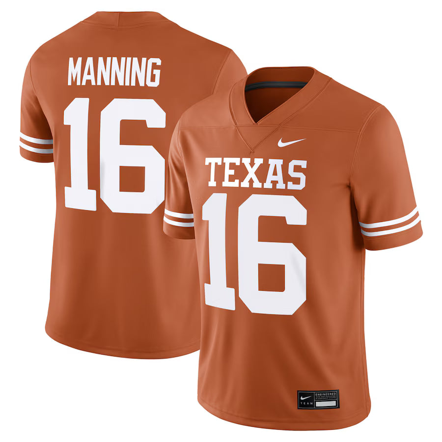 Arch Manning Texas Longhorns NCAA Nike NIL Football Game Jersey - Orange (USA Stock)