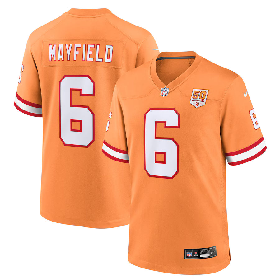 Baker Mayfield Tampa Bay Buccaneers NFL Nike 50th Season Game Jersey – Creamsicle (USA Stock) - UKASSNI
