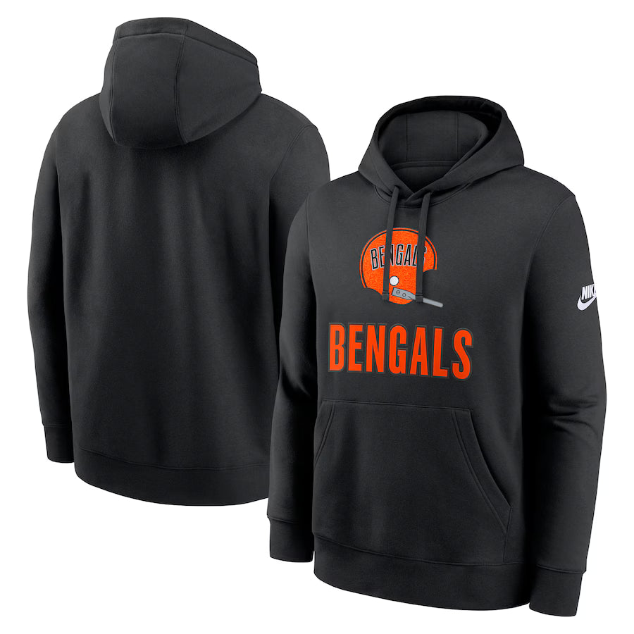 Cincinnati Bengals NFL Nike Best Season Rewind Club Pullover Hoodie - Black (USA Stock)