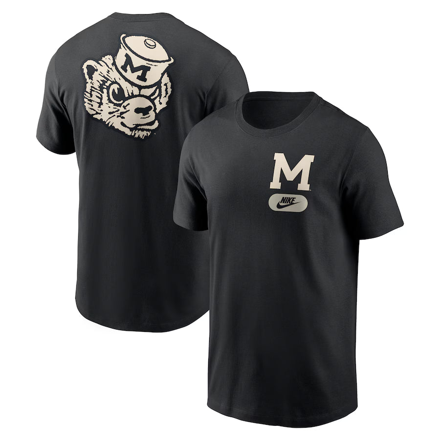 Michigan Wolverines NCAA Nike Fashion T-Shirt - Black - (USA Stock)