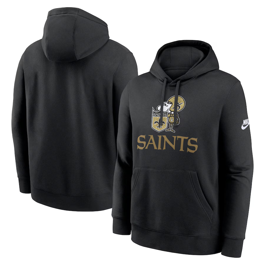 New Orleans Saints NFL Nike Best Season Rewind Club Pullover Hoodie - Black (USA Stock)