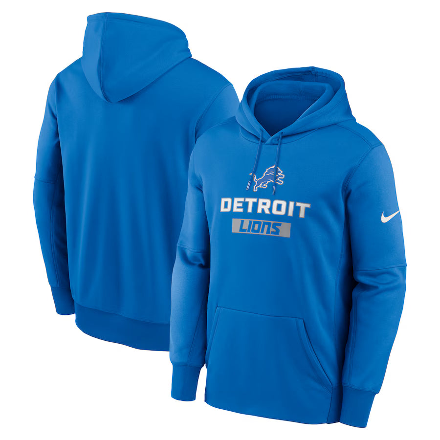 Detroit Lions NFL Nike Toss Sweep Performance Pullover Hoodie – Blue (USA Stock)