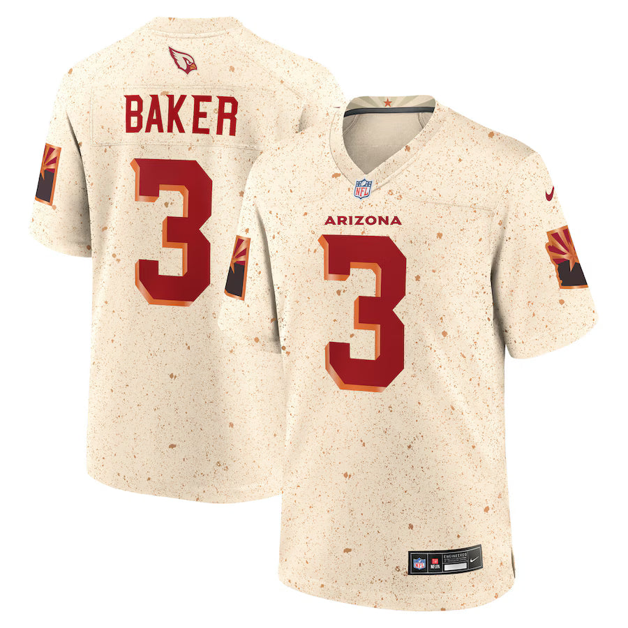 Arizona Cardinals Budda Baker 2025 Rivalries Game Jersey – Natural (USA Stock)