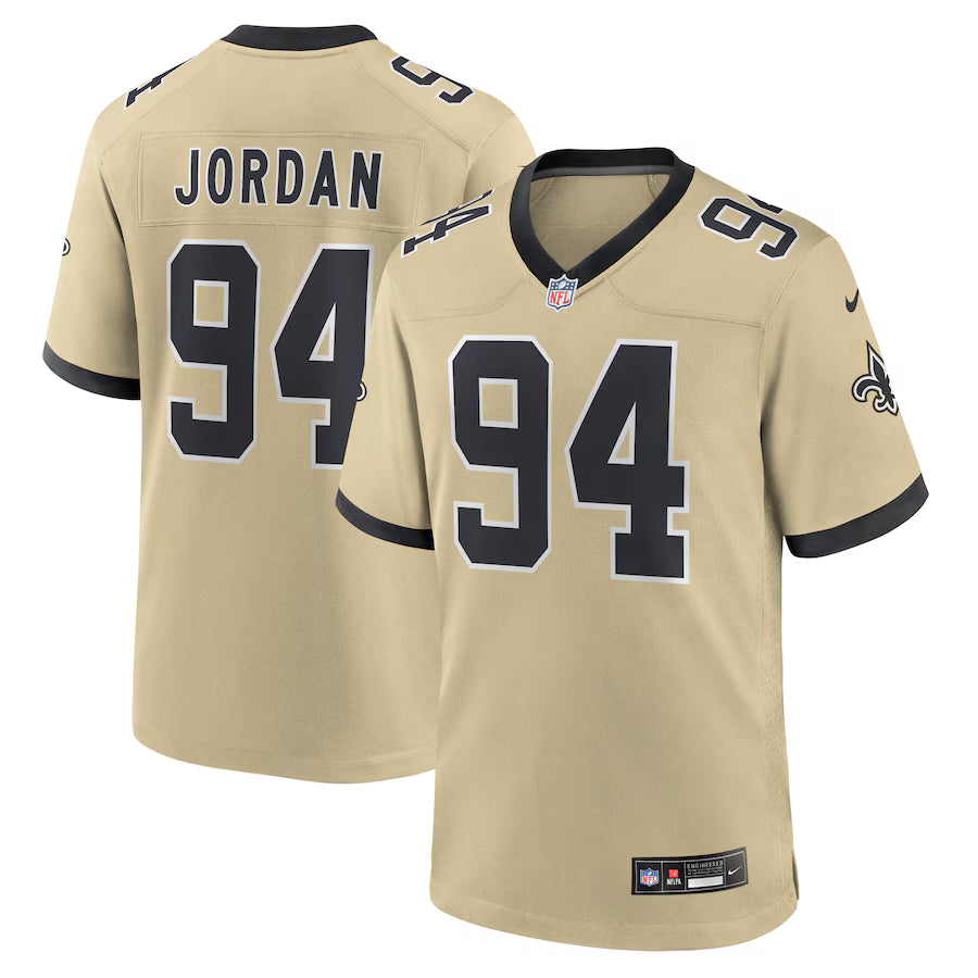 New Orleans Saints Cameron Jordan Gameday Golds Alternate Game Player Jersey – Gold (USA Stock)