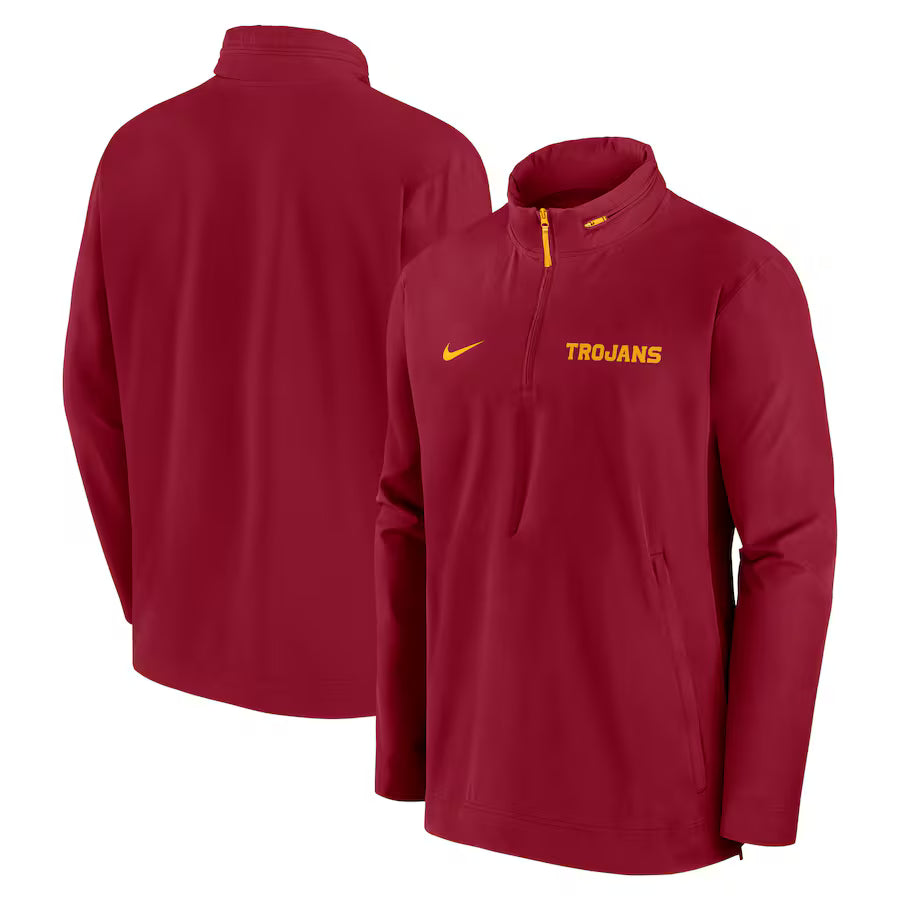 USC Trojans Nike Sideline Coaches Lightweight Quarter-Zip Jacket – Cardinal (USA Stock) - UKASSNI