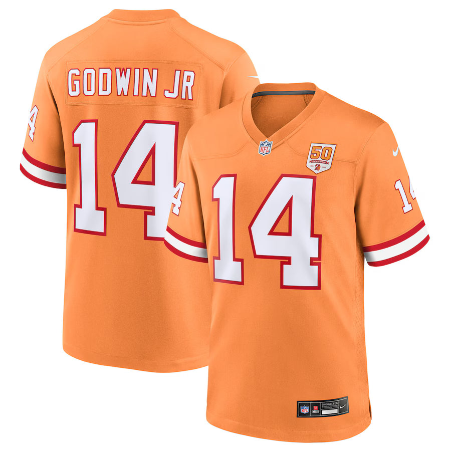 Chris Godwin Jr. Tampa Bay Buccaneers NFL Nike 50th Season Game Jersey – Creamsicle (USA Stock)