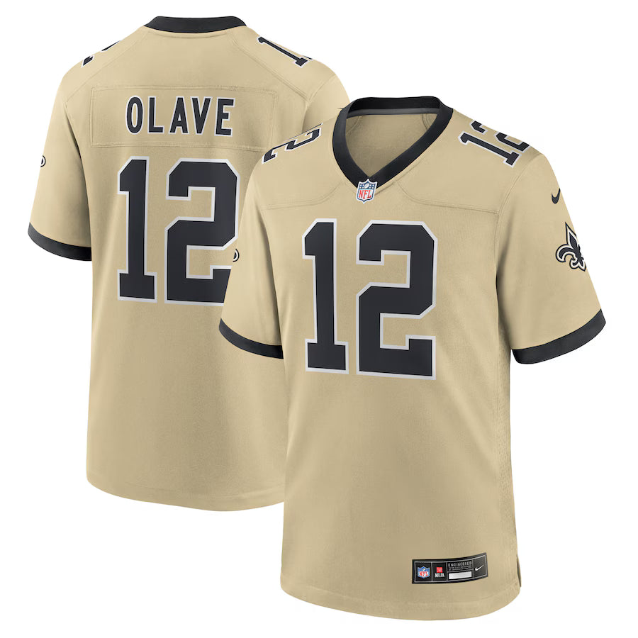 New Orleans Saints Chris Olave Gameday Golds Alternate Game Player Jersey – Gold (USA Stock)
