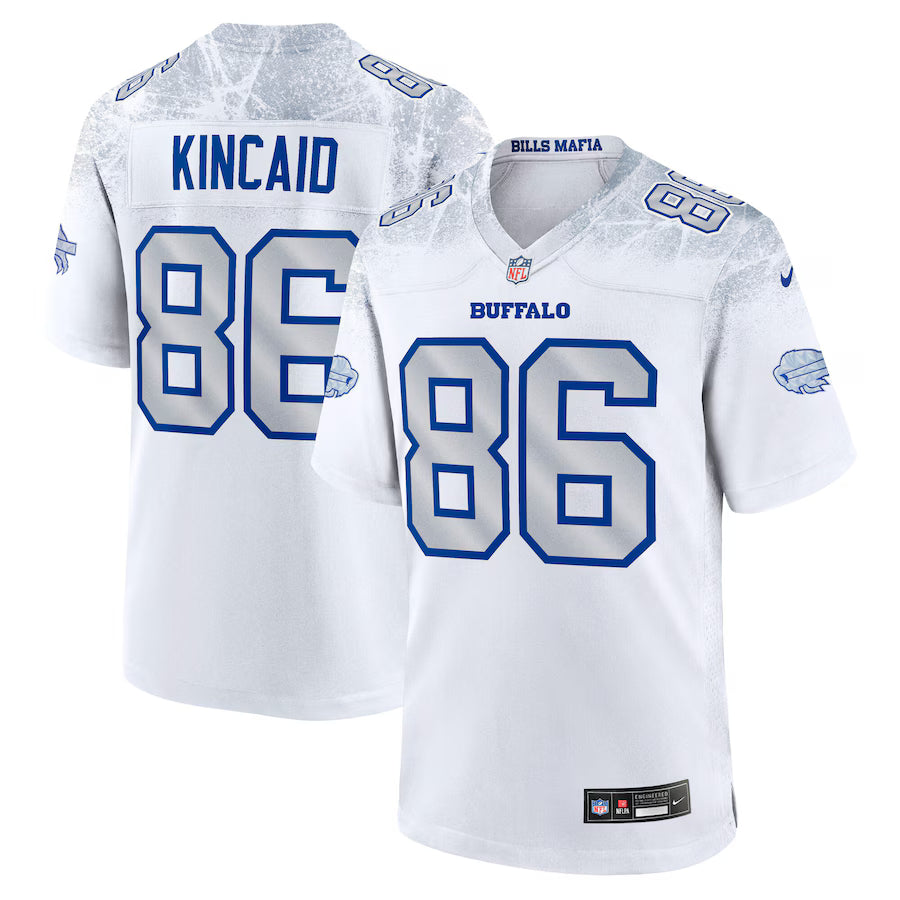 Buffalo Bills Dalton Kincaid 2025 Rivalries Game Jersey – White (USA Stock)