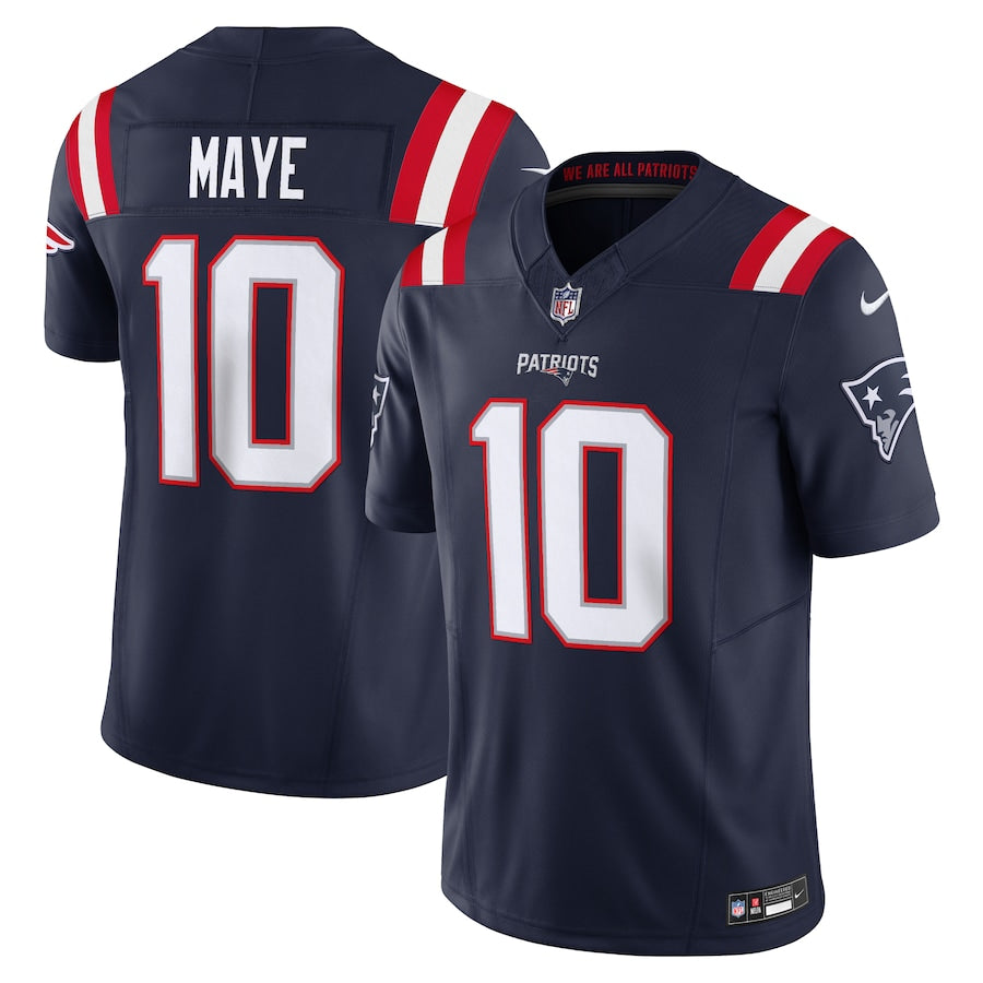 New England Patriots Drake Maye Vapor F.U.S.E. Limited Jersey – Navy (USA Stock)