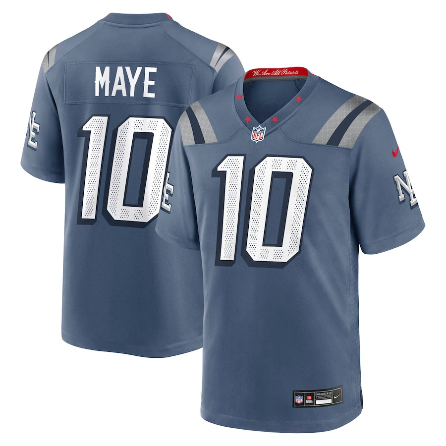 New England Patriots Drake Maye 2025 Rivalries Game Jersey – Storm Blue (USA Stock)
