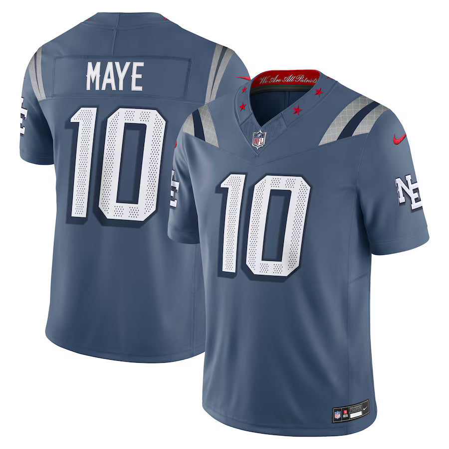 Drake Maye New England Patriots NFL Nike 2025 Rivalries Collection Limited Jersey - Storm Blue (USA Stock)