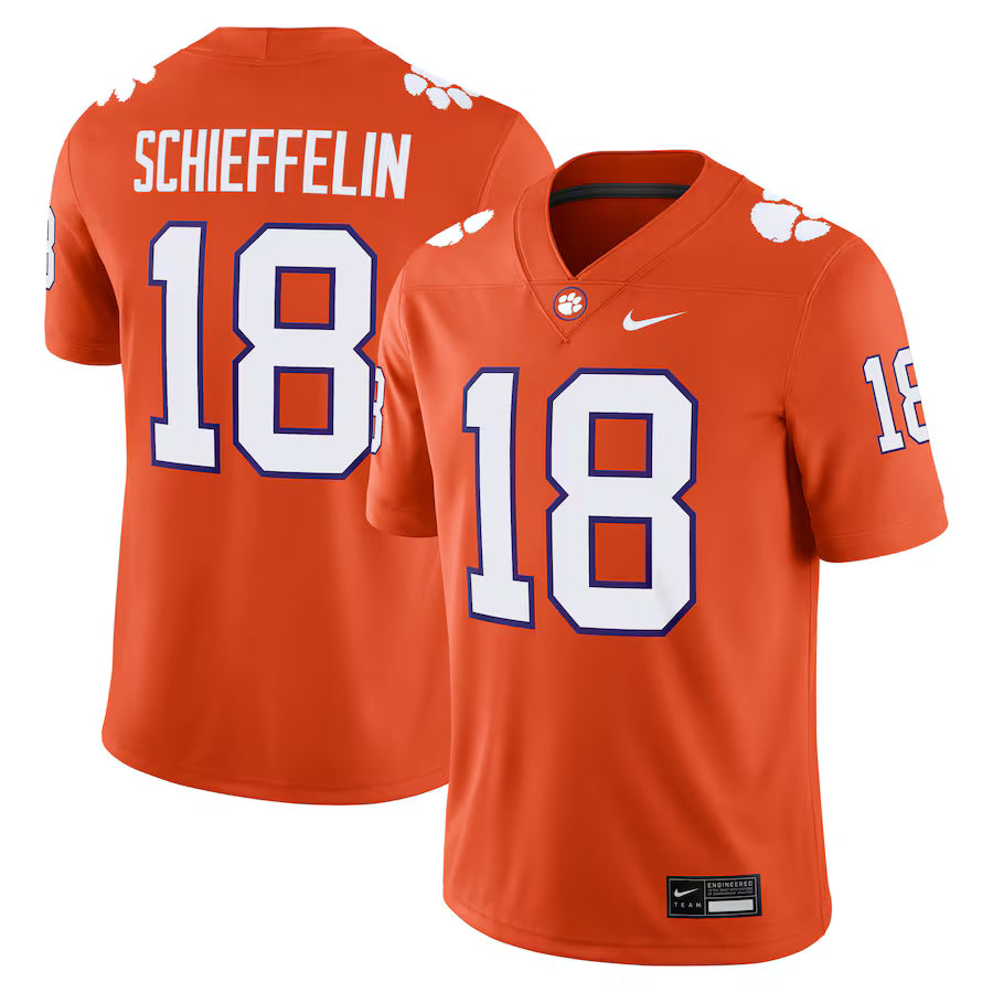 Ian Schieffelin Clemson Tigers Nike NCAA Football Game Jersey – Orange (USA Stock)