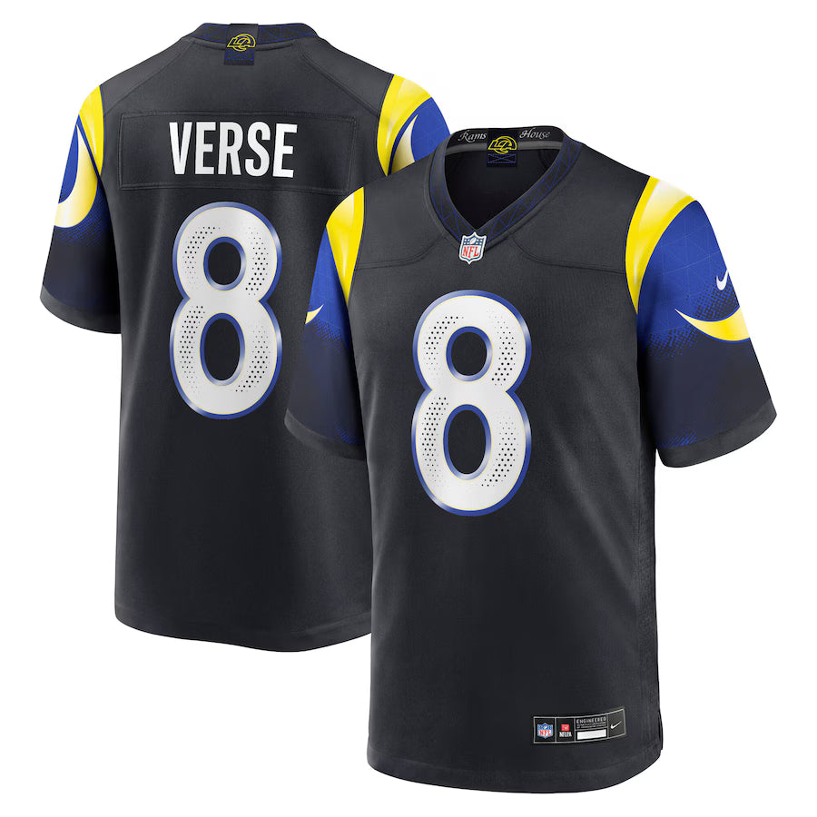 Los Angeles Rams Jared Verse 2025 Rivalries Game Jersey – Midnight Blue (USA Stock)