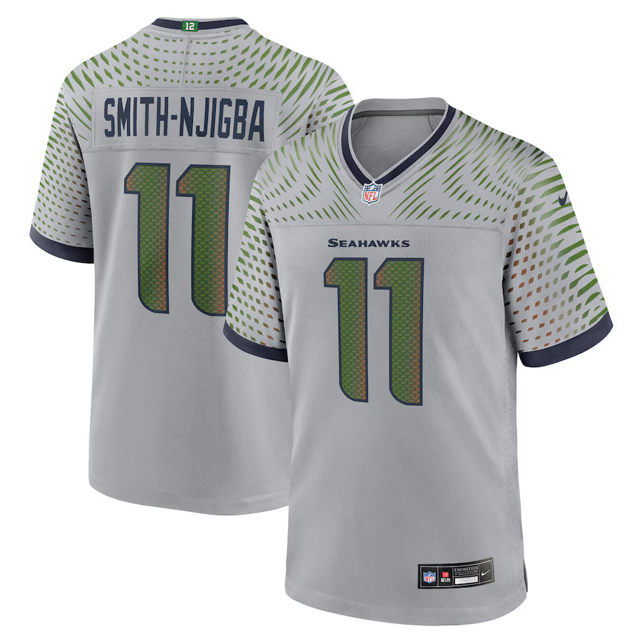 Seattle Seahawks Jaxon Smith-Njigba 2025 Rivalries Game Jersey – Wolf Gray (USA Stock)