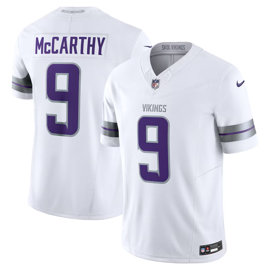 Minnesota Vikings J.J. McCarthy Vapor F.U.S.E. Limited Jersey – White (USA Stock)