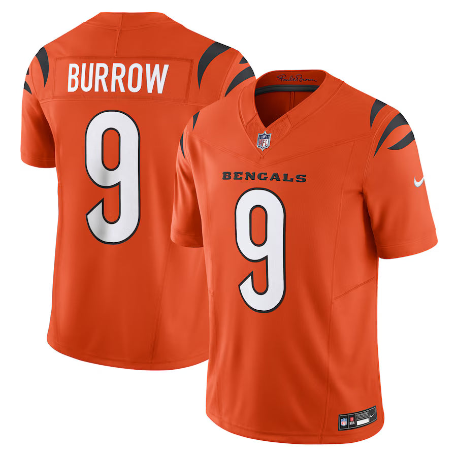 Cincinnati Bengals Joe Burrow Vapor F.U.S.E. Limited Jersey – Orange (USA Stock)