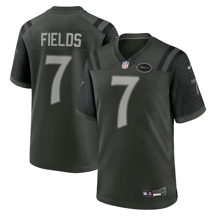 New York Jets Justin Fields 2025 Rivalries Game Jersey – Gotham Green (USA Stock)