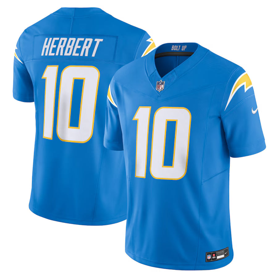 Los Angeles Chargers Justin Herbert Vapor F.U.S.E. Limited Jersey – Powder Blue (USA Stock)