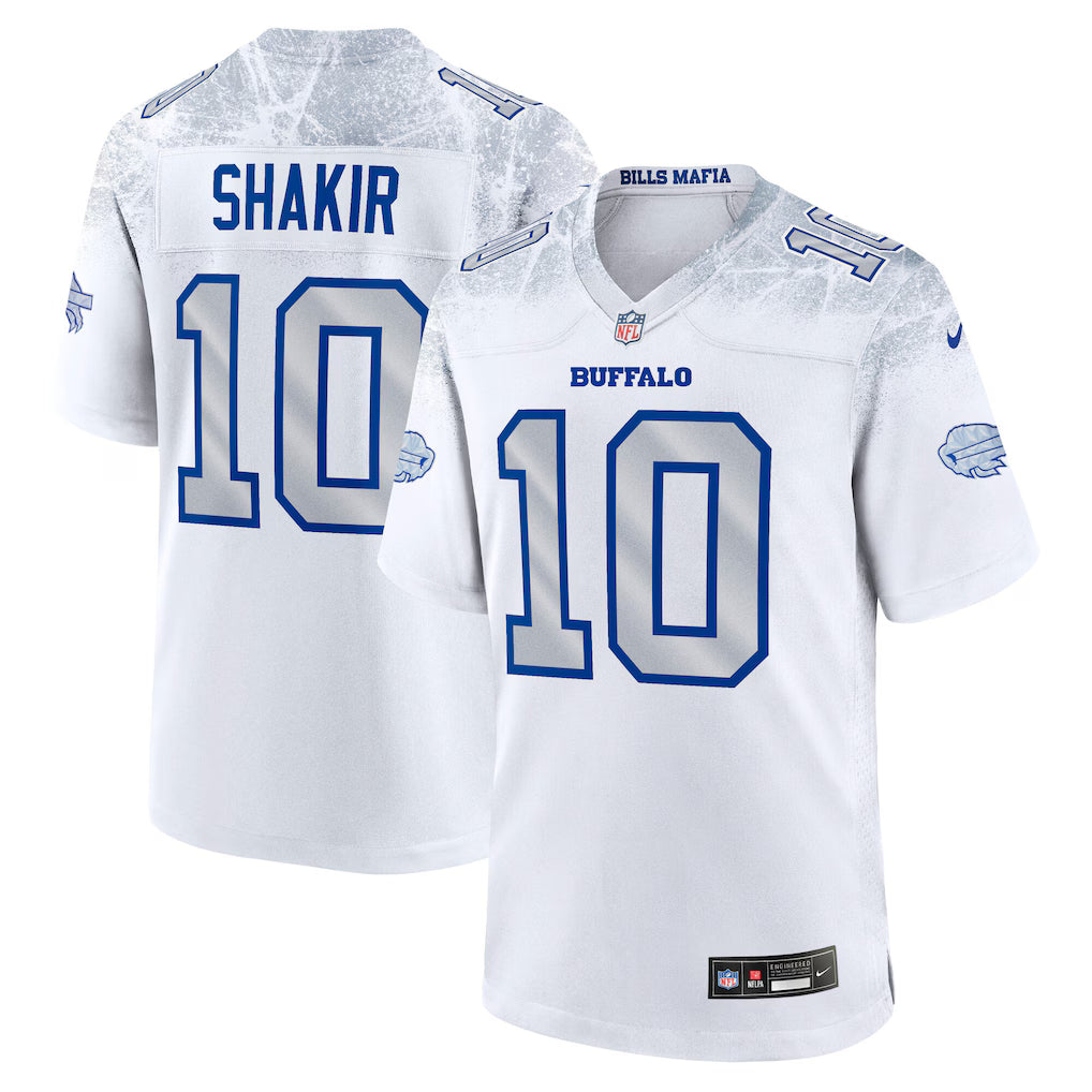 Khalil Shakir NFL Buffalo Bills Nike 2025 Rivalries Collection Game Jersey – White (USA Stock)
