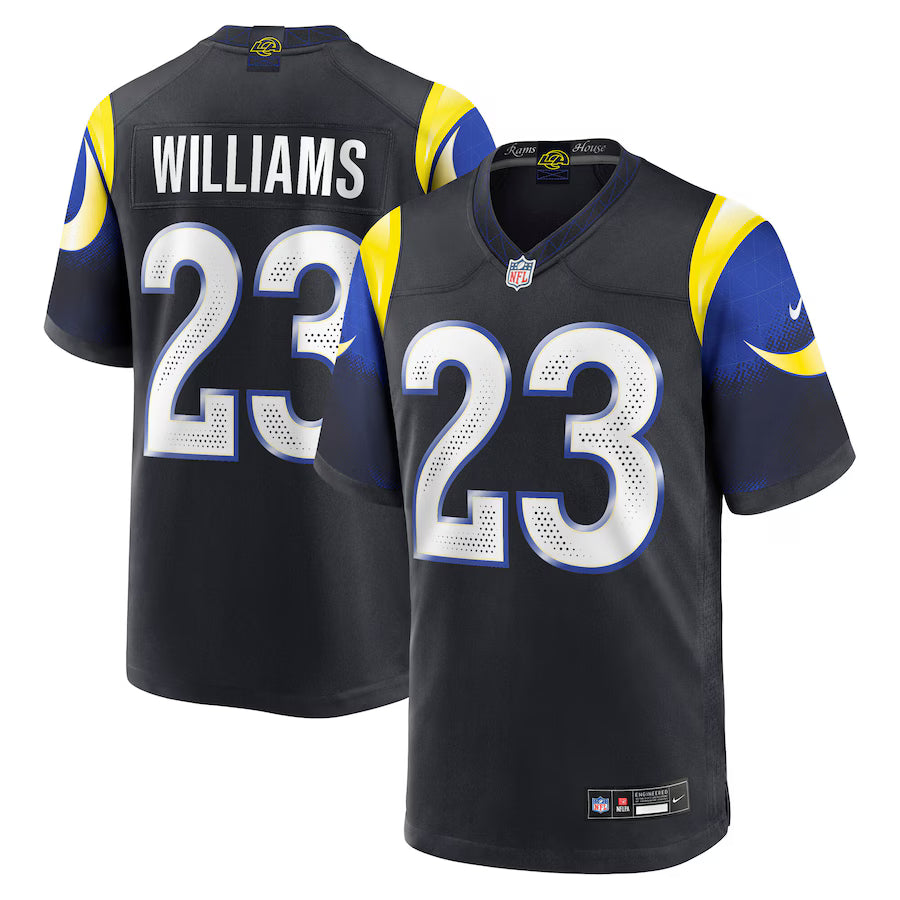 Los Angeles Rams Kyren Williams 2025 Rivalries Game Jersey – Midnight Blue (USA Stock)