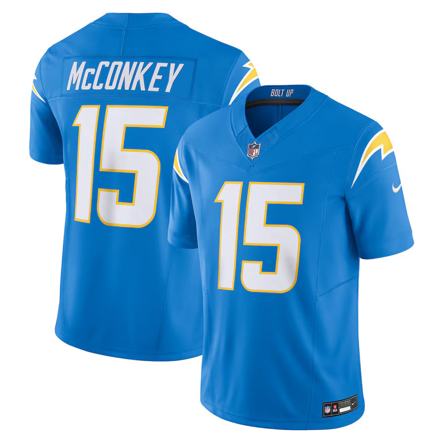 Los Angeles Chargers Ladd McConkey Team Vapor F.U.S.E. Limited Jersey – Powder Blue (USA Stock)