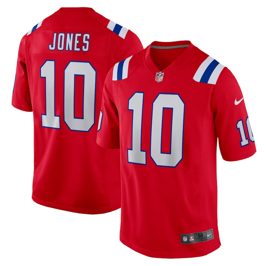 New England Patriots NFL UK Mac Jones Nike Alternate Game Jersey - Red - UKASSNI