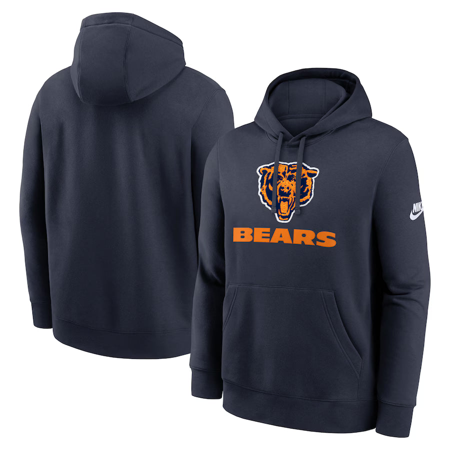 Chicago Bears Nike NFL Best Season Rewind Club Pullover Hoodie – Navy (USA Stock)