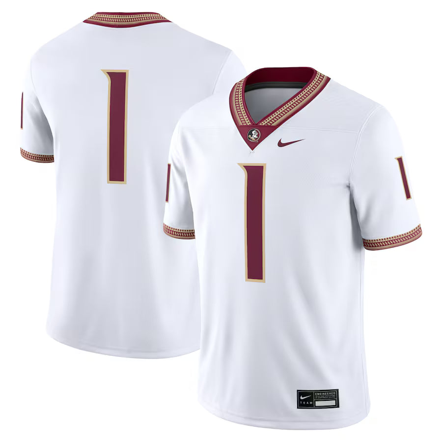 Florida State Seminoles #1 Game Jersey – White (USA Stock)