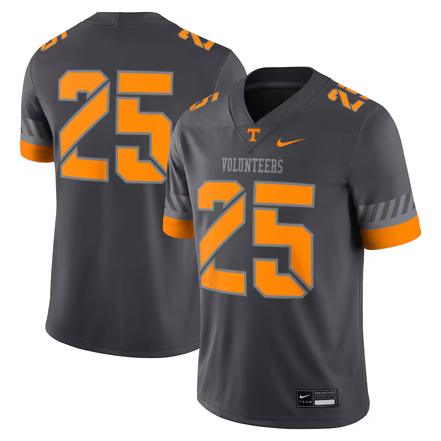 Tennessee Volunteers NCAA Nike Game Jersey – Anthracite (USA Stock) - UKASSNI