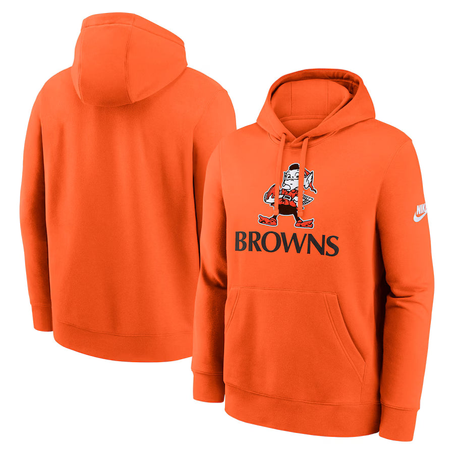 Cleveland Browns NFL Nike Best Season Rewind Club Pullover Hoodie - Orange (USA Stock)