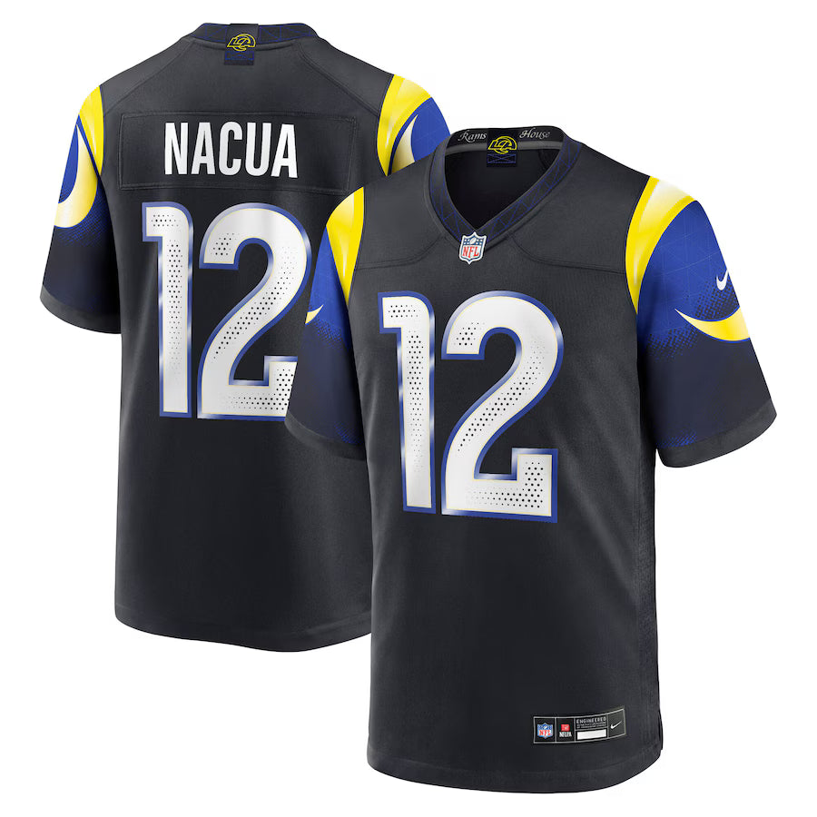 Los Angeles Rams Puka Nacua 2025 Rivalries Game Jersey – Midnight Blue (USA Stock)