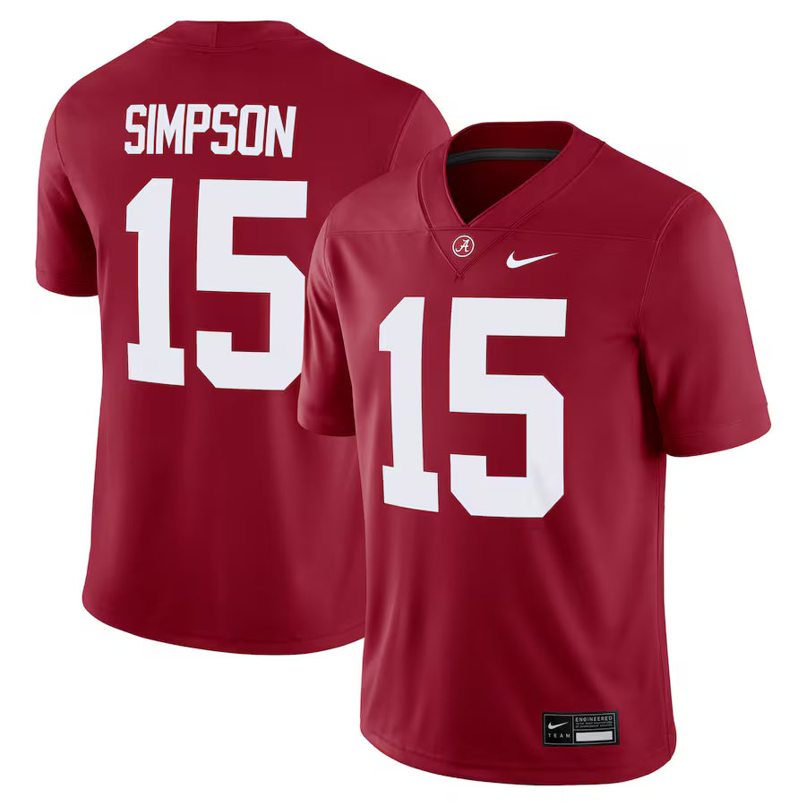 Ty Simpson Alabama Crimson Tide Nike NCAA Football Game Jersey – Crimson (USA Stock)
