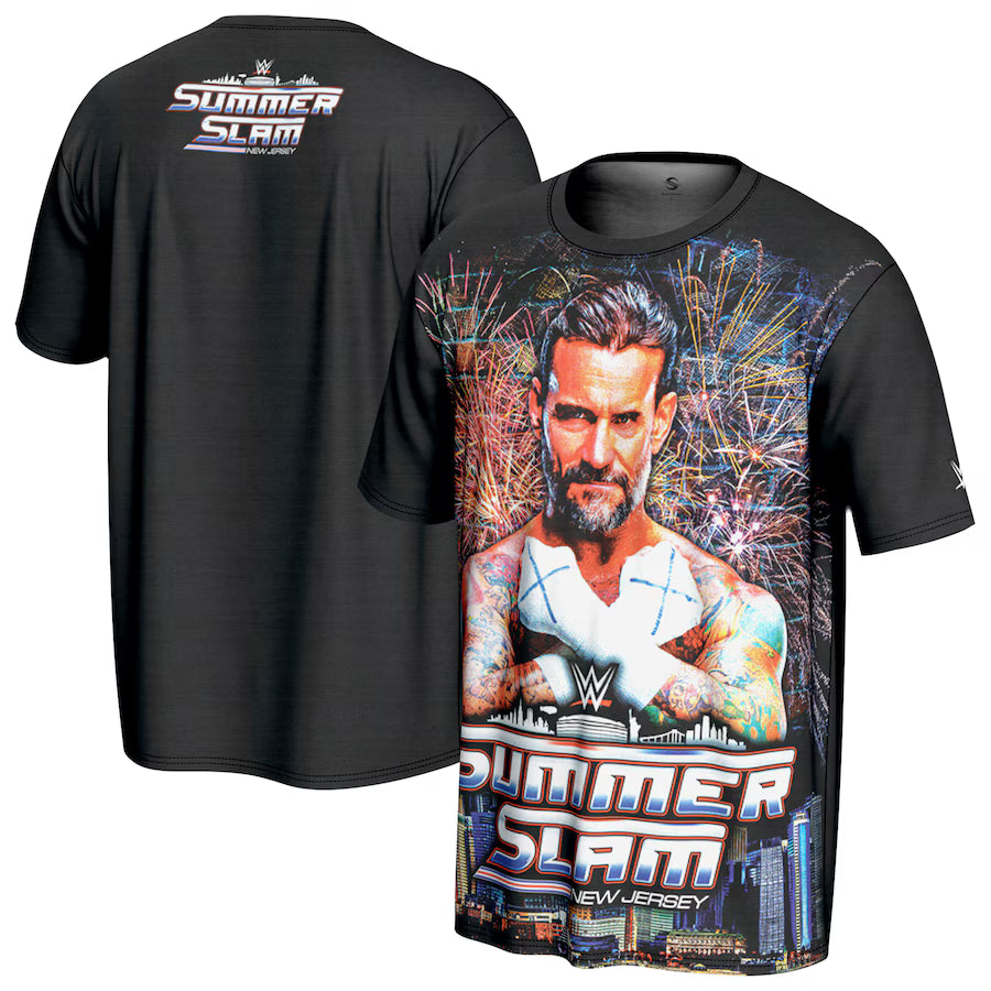 CM Punk WWE ProSphere SummerSlam 2025 T-Shirt – Black (USA Stock) - UKASSNI