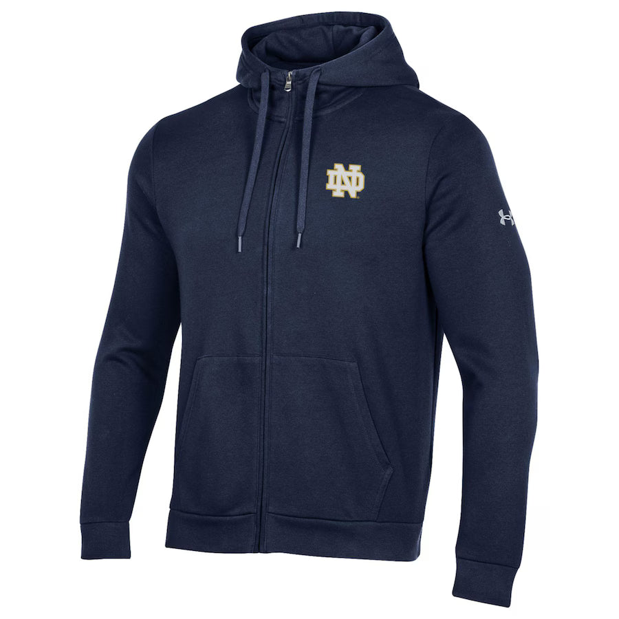 Notre Dame Fighting Irish NCAA Under Armour All Day Full-Zip Jacket – Navy (USA Stock) - UKASSNI