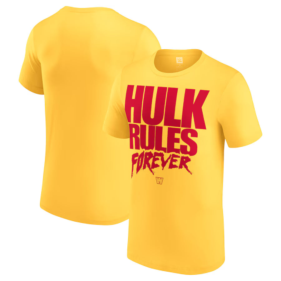 Hulk Hogan WWE Hulk Rules Forever T-Shirt – Yellow (USA Stock) - UKASSNI