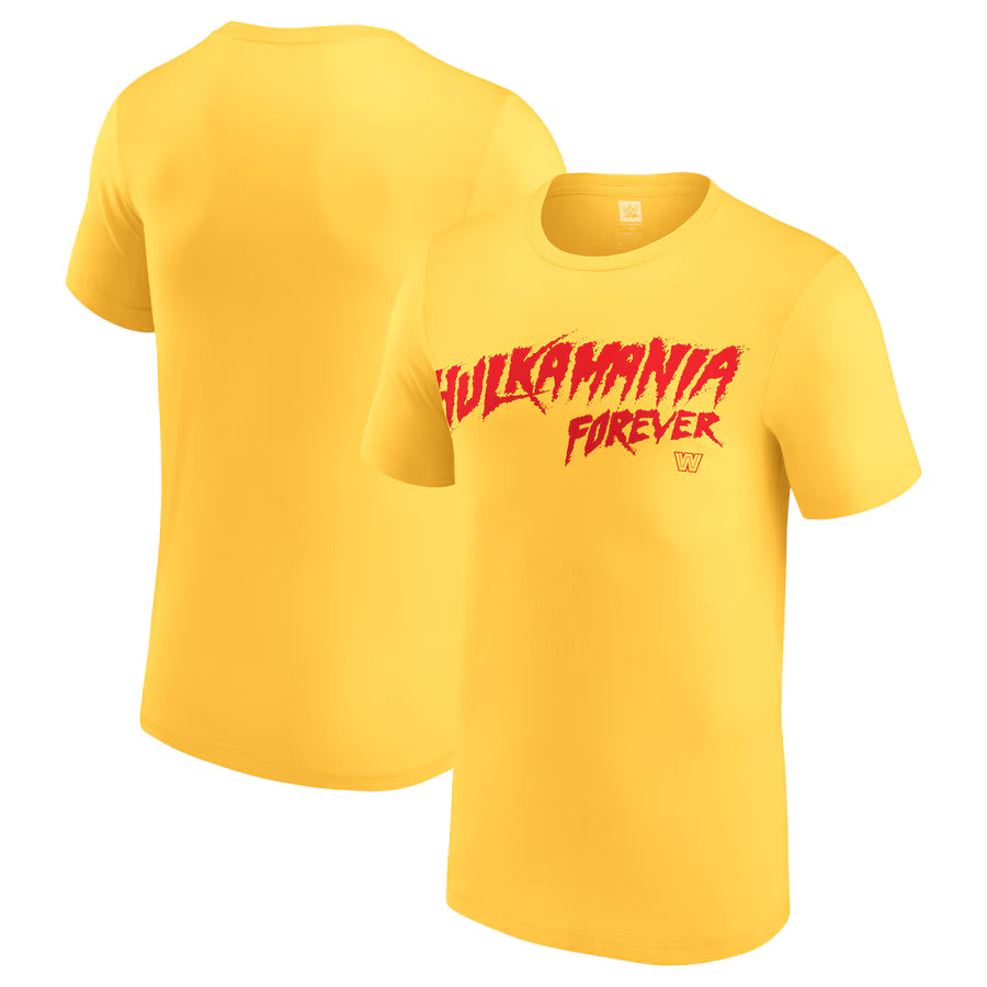 Hulk Hogan WWE Hulkamania Forever T-Shirt – Yellow (USA Stock) - UKASSNI