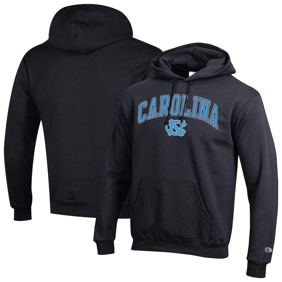 North Carolina Tar Heels NCAA Champion Arch Over Logo Pullover Hoodie – Black (USA Stock) - UKASSNI