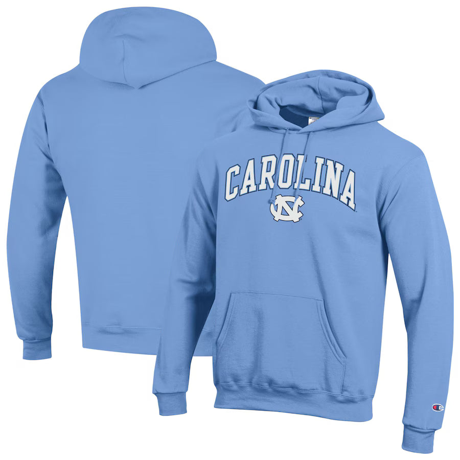 North Carolina Tar Heels NCAA Champion Arch Over Logo Pullover Hoodie – Carolina Blue (USA Stock) - UKASSNI