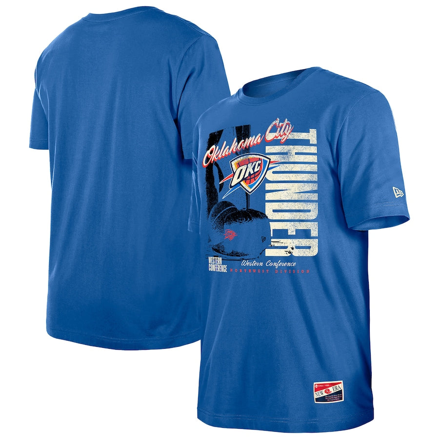 Oklahoma City Thunder NBA New Era Distressed Throwback Vintage Color Pack T-Shirt - Blue - UKASSNI