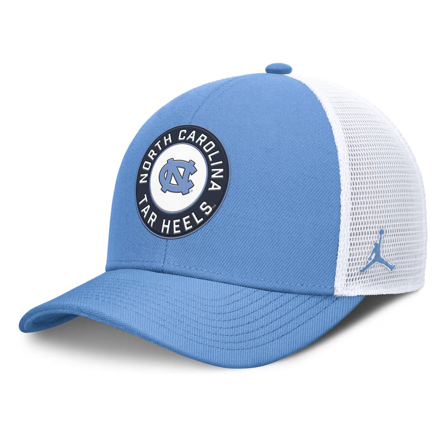 North Carolina Tar Heels NCAA Jordan Brand Rise Primetime Performance Trucker Adjustable Hat – Carolina Blue/White (USA Stock) - UKASSNI