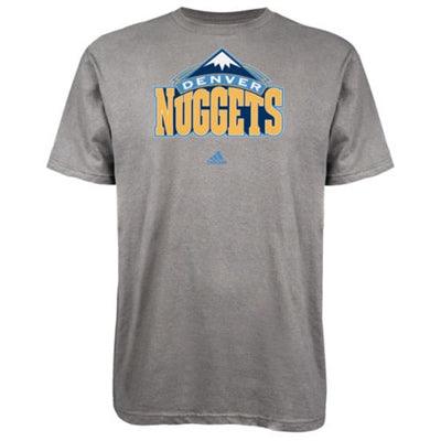 Denver Nuggets NBA UK Small Adidas Primary Logo Grey T-Shirt - UKASSNI