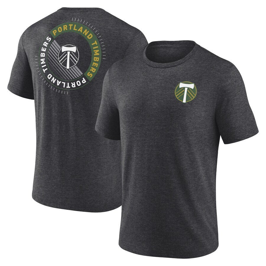 Portland Timbers MLS UK Fanatics Branded Full Circle Tri-Blend T-Shirt - Charcoal - UKASSNI