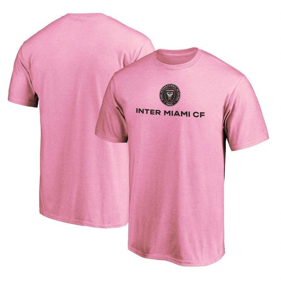 Inter Miami CF MLS UK Large Fanatics Branded Primary Logo T-Shirt - Pink - UKASSNI