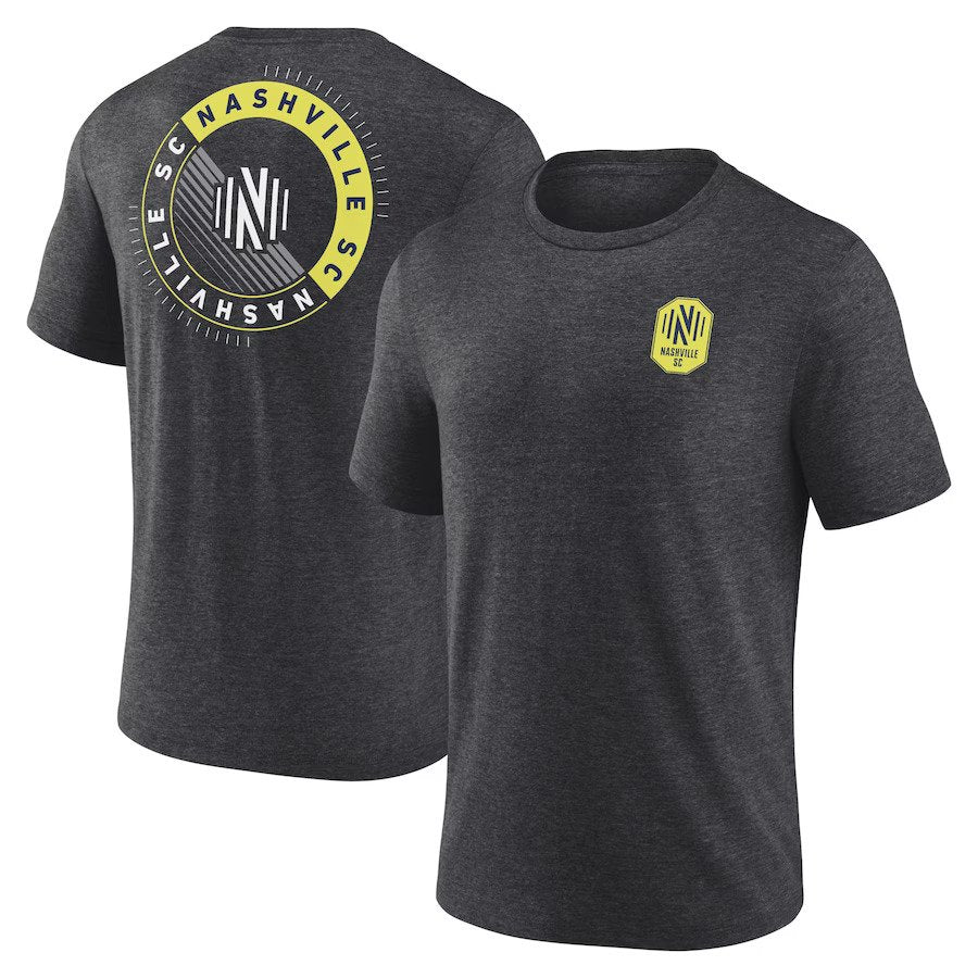 Nashville SC MLS UK Large Fanatics Branded Full Circle Tri-Blend T-Shirt - Charcoal - UKASSNI