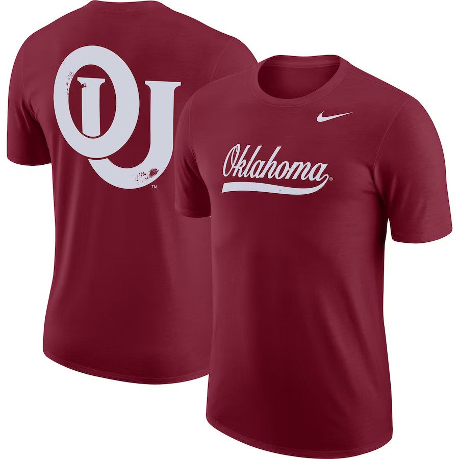Oklahoma Sooners NCAA UK Nike 2-Hit Vault Performance T-Shirt - Crimson - UKASSNI