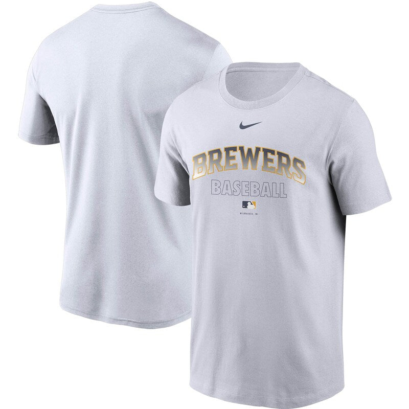 Milwaukee Brewers MLB Small UK Nike Authentic Collection Legend Performance T-Shirt - White - UKASSNI