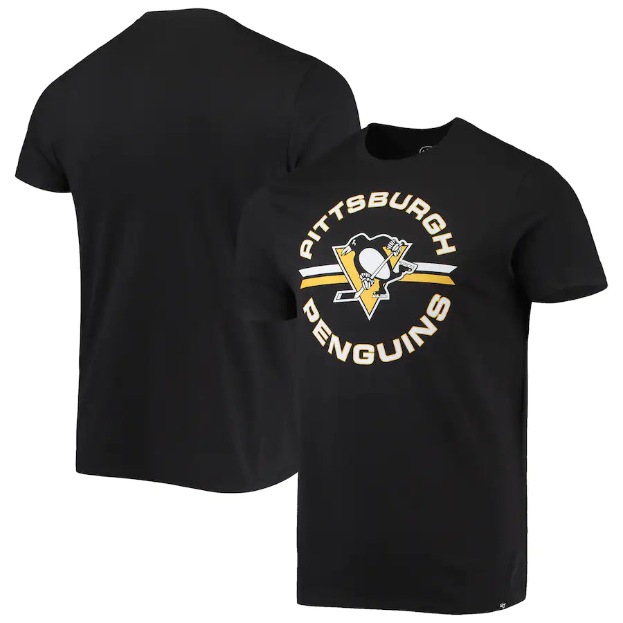 Pittsburgh Penguins NHL UK '47 Assist Super Rival T-Shirt - Black - UKASSNI